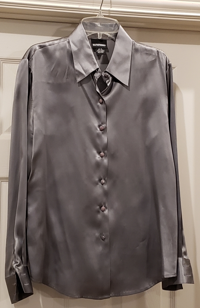 SILVER SILK BLOUSE